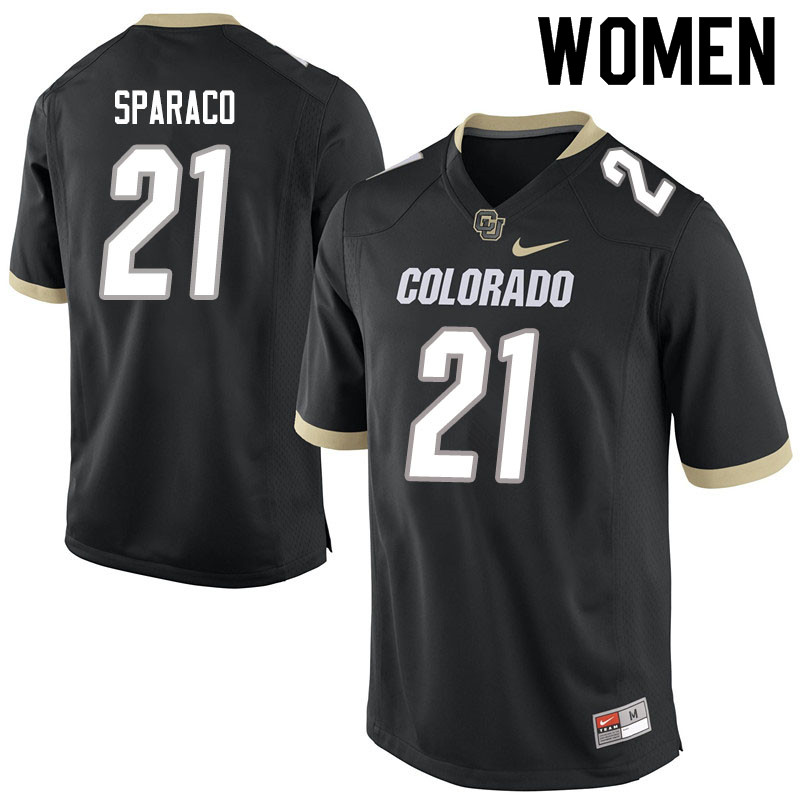 Women #21 Dante Sparaco Colorado Buffaloes College Football Jerseys Sale-Black - Click Image to Close